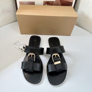 Nouvelles sandales plates de printemps ZA pour femmes, avec boucle de ceinture, bout rond, chaussures de plage, mode, à porter à l'extérieur, pantoufles - Product Image 3