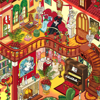Autocollants décoratifs 3D tendance pour jouets, motif château gothique vintage, rose et scène de chalet de dessin animé