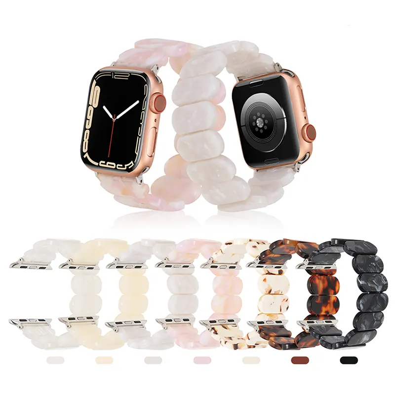 Women Fashion Loop Strap for Apple Watch Ultra 49mm 45mm 44mm 42mm 41mm 40mm 38mm Elastic Resin Watch Band