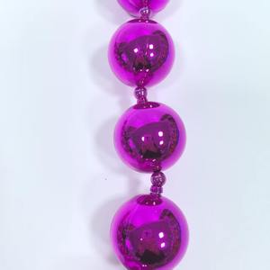 Perles géantes en plastique bon marché pour carnaval, 60 mm, rose vif, pour colliers, défilés, fêtes à thème Nouvelle-Orléans, en gros, en promotion - Product Image 2