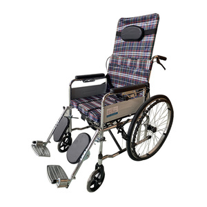 Fauteuil roulant manuel Xinkangyang semi-inclinable électroplaqué léger avec pneus gonflables pour personnes âgées et handicapées, portable - Product Image 4