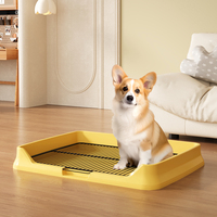Grande toilette pour chien avec cadre en fer avec litière pour chien de type plat en plastique lavable démonté pour éviter les éclaboussures d'urine