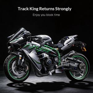Compatible con Bloques de Construcción de Motocicletas, Juguete de Ensamblaje para Niños, Modelo de Auto de Carreras Estático Kawasaki, Bloques de Plástico con Transmisión - Product Image 3