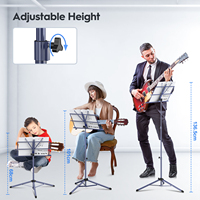 Factory Wholesale Blue Black Pink Color Book Holder Iron Aluminum Alloy Metal Height Adjustable Folding Music Sheet Stand