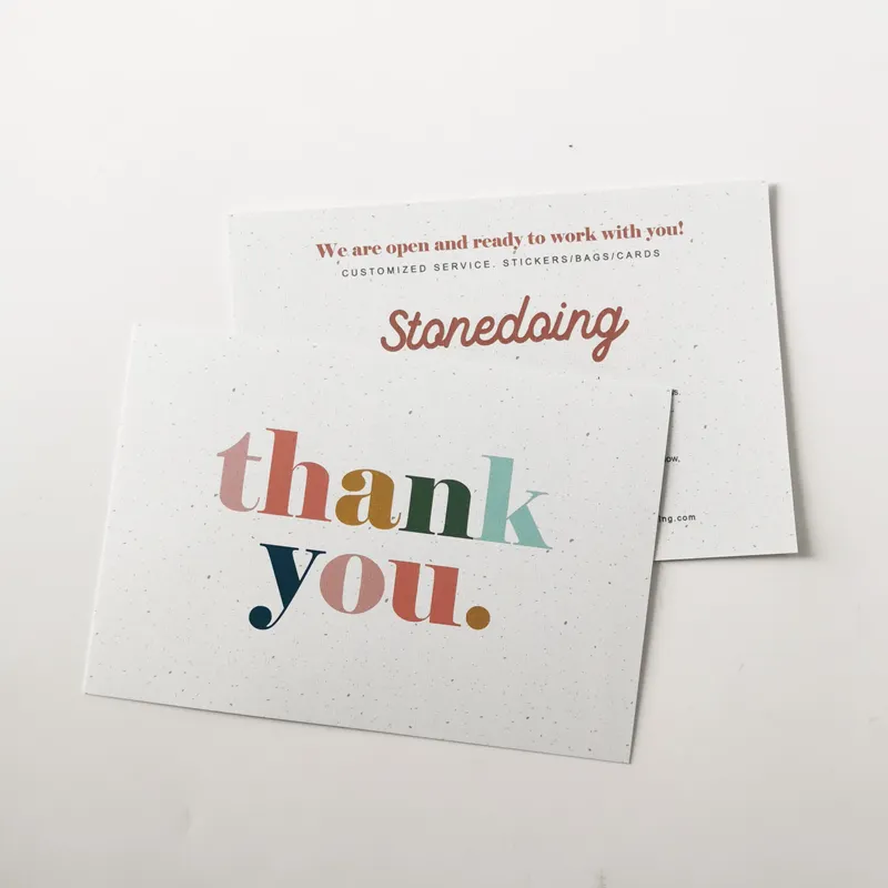 Kartu Ucapan Terima Kasih, 300GSM/350GSM Logo kustom kartu ucapan terima kasih untuk bisnis kartu pos cetak