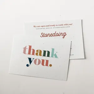 Tarjeta de Agradecimiento con logotipo personalizado 300GSM/350GSM, tarjeta de felicitación comercial con impresión de postal con logotipo