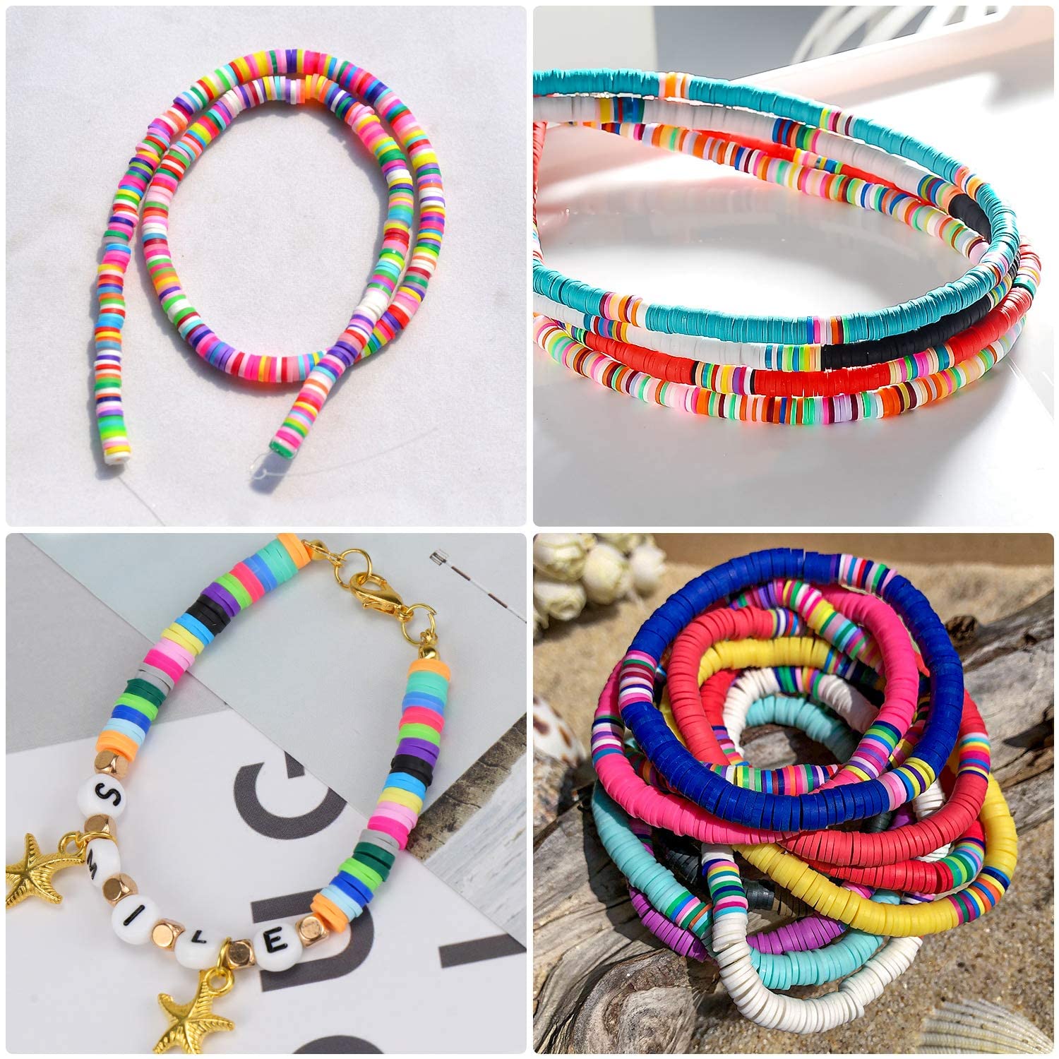 Perles En Polymer Pour Bracelet PandaHall Lot De 11400 à 12000 Perles Rondes Plates En Argile Kit Fabrication Boucle D'oreille