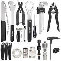 LEBYCLE Kit d'outils de réparation de vélo 17 en 1 Clé hexagonale Démonte-chaîne Extracteur de manivelle Levier de pneu Outils et ensemble d'entretien pour vélo