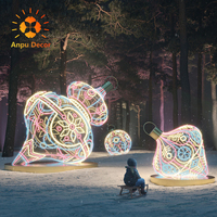 Lanterne de festival en forme de gourde ANPU Lighting, lanterne en tissu imperméable à LED pour parc et festival