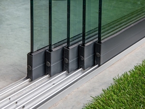 Portes coulissantes empilables en profilé <span class=keywords><strong>aluminium</strong></span> pour patio et jardin, étanches, multi-panneaux, avec rail inférieur, couleurs <span class=keywords><strong>RAL</strong></span>, vente en gros - Product Image 2