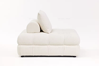 Ensemble de meubles de salon scandinave à combinaison moderne et modulaire beige avec places simples canapé inclinable