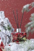 Diffuseur de parfum d'ambiance en verre de 120 ml avec bâtonnets, senteur Noël, longue durée