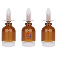 Flacon vide transparent ambré pour ampoules, 5ml, 10ml, 15ml, avec fond en silicone, personnalisable, pour sérum
