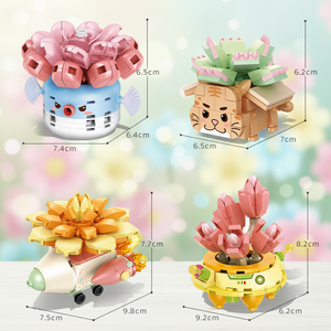 Bloques de Construcción Tienda de Flores, Juguete Creativo DIY de Plástico ABS para Niñas de 4 a 6 Años, Regalo con Diseño de Electrodomésticos Retro y Escena Urbana - Product Image 1