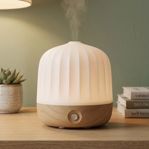 Electric Compact <b>Ceramic</b> Wood <b>Diffuser</b> with Ultrasonic Technology 200ml Capacity 1 Year Warranty for Small Space Aromatherapy - Product Image 3