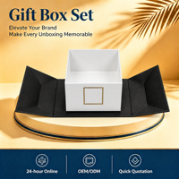 Boîte cadeau rigide de luxe personnalisée à double ouverture avec fermeture magnétique pour bijoux, cosmétiques, emballage haut de gamme
