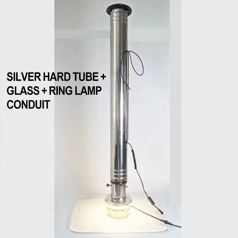 Silver+Glass Hood+Ring Lamp