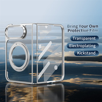 Étui de téléphone magnétique pliable en métal 360° avec support personnalisé pour iPhone Duo, avec protection d'écran en verre trempé transparent antichoc