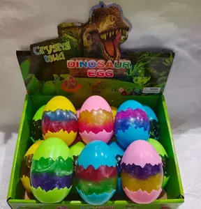 Venta al por mayor cristal barro dinosaurio huevos Diy limo juguetes para niños limo gradiente transparente cristal barro juguete antiestrés