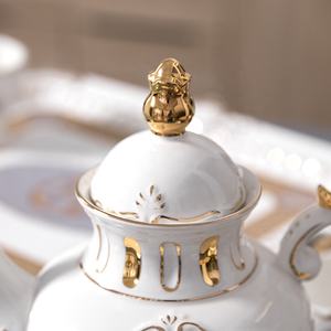 Service à thé et café en céramique vintage, style créatif, mosaïque en relief peinte à la main, théière, promotion à bas prix, style européen - Product Image 4