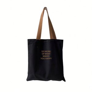 Sac fourre-tout en toile de coton pour femmes, sac d'épicerie réutilisable pour le travail, l'école, les voyages, la salle de sport - Product Image 2