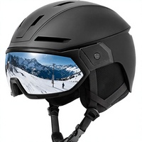 Ensemble casque et lunettes de ski/snowboard 2-en-1 avec ajustement réglable, aérations et visière anti-UV/anti-buée pour tous