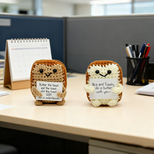 Juguete de Peluche de Galleta Tostada Hecho a Mano, Bonito <span class=keywords><strong>Pan</strong></span> de <span class=keywords><strong>Ganchillo</strong></span> Suave, Decoración de Comida, Alivio del Estrés, Regalo Creativo Unisex 14+ - Product Image 3