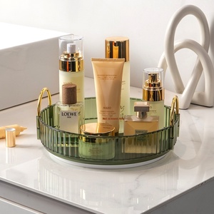 Organizador de maquillaje de belleza cosmética, caja de almacenamiento de cosméticos, estante de almacenamiento giratorio, organizador de tocador transparente - Product Image 6