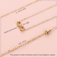 Kalung Liontin Bambu Angka Keberuntungan 8 Berlapis Emas 18K dengan Zirkon Mikro-Inlaid Mewah Gaya Jepang-Korea
