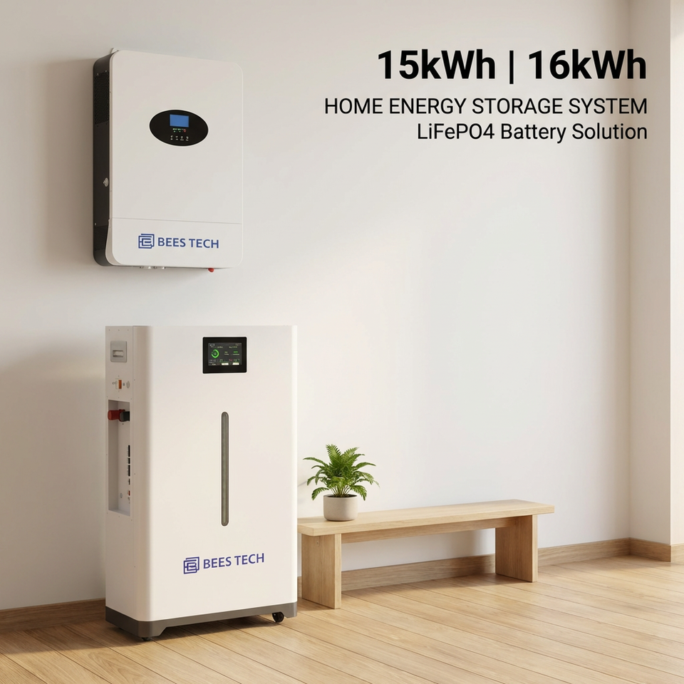 BEES TECH 15KwH All in One Solar Home Energy Storage 51.2v 300ah 48V ...