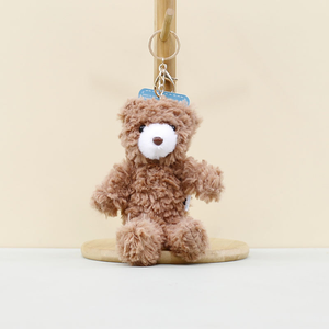 Aangepaste mini schattige beren knuffelhanger zachte sleutelhangers en knuffels kindercadeau van bontmateriaal teddybeer promotie - Product Image 6