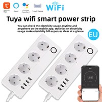 Prise intelligente Wi-Fi Tuya conforme aux normes européennes avec 8 prises, minuterie à commande vocale, ports USB pour hôtel et usage domestique, fabriquée en Chine