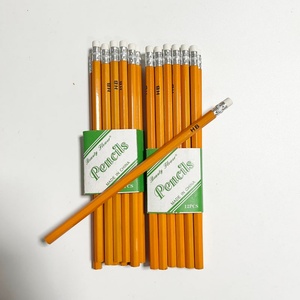 Lápices económicos de fábrica, personalizados, ecológicos, para niños, de dibujo 2B HB, amarillos, hexagonales, de madera, con borrador, para África - Product Image 1