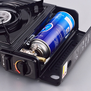 Portable Gas <b>Stove</b> With Ignition Windproof Design For Outdoor Camping And Street Vending Black Color 155 A - Product Image 1