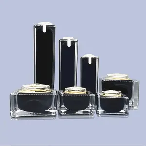 En Stock 10G 30g 50g Blanco Oro Negro cuidado de la piel botellas de embalaje de lujo Botella Cosméticos Envases tarro de acrílico Tarro de crema