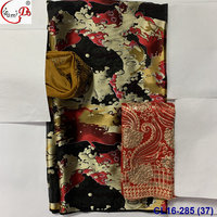 Ensemble 3 pièces en tissu satiné ripstop biologique de haute qualité, jacquard léger avec châle turban doux pour robe somalienne et toubs