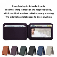 Porte-cartes et portefeuille magnétiques en cuir PU pour IPhone12-17 Pro Max en acier inoxydable avec fonction de support d'usinage CNC