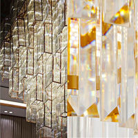 Luminaires suspendus en verre de luxe sur mesure pour l'Europe du Nord, décoration de salle de banquet, hôtel, restaurant, grand lustre LED pour plafond