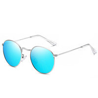 Lunettes de soleil rondes à monture métallique pour hommes et femmes, verres verts vintage, protection UV400, lunettes de soleil d'extérieur