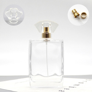 Manufacturer's Square Transparent Glass <b>Perfume</b> Dispensing <b>Bottle</b> Crystal White <b>with</b> Clip-On Cosmetic Empty Design - Product Image 3
