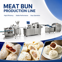 Ligne de production industrielle de pains vapeur, machine automatique de formage de baozi pour la fabrication de pains fourrés à la viande