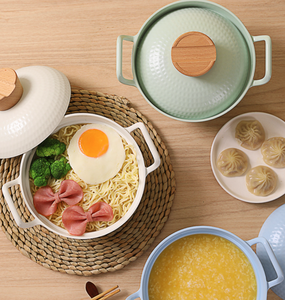 Couvercle spécial de cuisinière à gaz cuisinière à induction marmite domestique double oreille ramen marmite coréenne en aluminium marmite à nouilles instantanées - Product Image 3