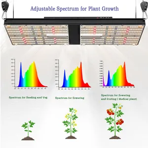 Phyto-lampe en led pour croissance de plantes, lampe à spectre complet 301h, rouge, 660nm, 7 30nm, ir, uv, floraison, vitesse maximale le temps de floraison