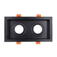 Module LED carré en aluminium pour éclairage encastré double, 2700k 3000k 4000k, noir, pour bureau à domicile, spot MR16 GU10
