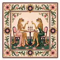 Tapis de Mahjong Américain Floral Tigre Violet Regal Bloom, Bord Ondulé, Antidérapant, Réduction du Bruit, Tapis de Jeu