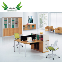 Bureau modulaire en bois avec cloison, 2 à 8 postes de travail collaboratifs extensibles pour bureau, école, villa et espace de travail hospitalier