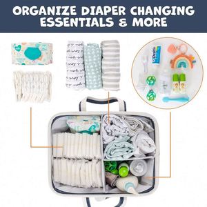 Panier à couches mignon avec compartiments ajustables, échantillon gratuit, organiseur de couches, sac à couches portable pour bébé - Product Image 6