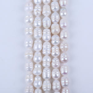 Collier de perles d'eau douce en forme de riz fait à la main, 12-13 mm, perles naturelles en vrac pour la fabrication de bijoux DIY - Product Image 5