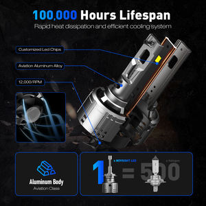 หลอดไฟหน้า LED Novsight 240W กำลังสูง สำหรับ <span class=keywords><strong>Audi</strong></span> A3/A4/ X5/<span class=keywords><strong>X8</strong></span> ใช้ได้กับรถยนต์ทั่วไป มาตรฐานกันน้ำ IP68 รุ่น H4/H7/H11/9005-9006-9012 - Product Image 6