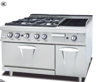 Wiberda Cuisinière électrique professionnelle en acier inoxydable robuste à 6 brûleurs, avec gril, compatible GPL, contrôle de la puissance à deux zones, puissance réglable, pour cuisine commerciale